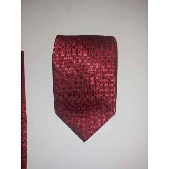 Vesuvio Napoli VINTAGE Men's Red/Black Handkerchief & Tie Set. - Picture 4 of 9